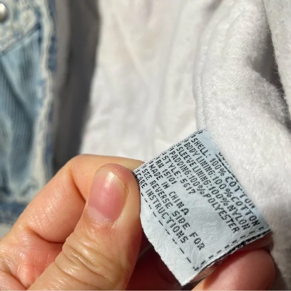 VTG Padded Denim Jacket 80S BE IN THE CURRENT SEEN ACID WASH Womens M - Picture 9 of 9